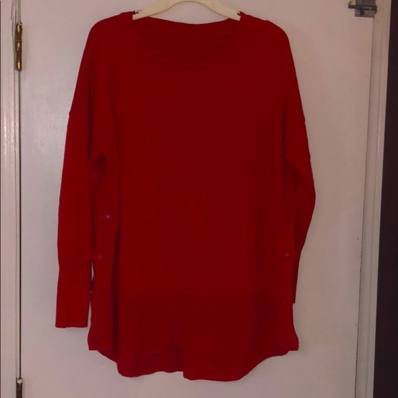 Red side button sweater size 1X - Picture 1 of 3